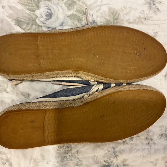 Soludos Blue White Stripe Original Classic Espadrilles Lace Tie Up Size 9 - Picture 10 of 10
